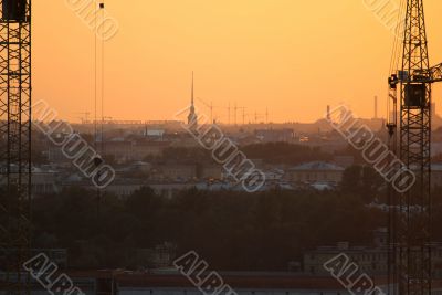 Evening of the urban landscape.