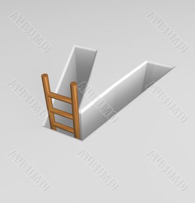 letter v and ladder