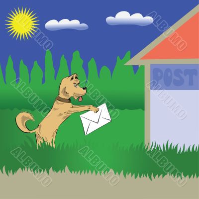 dog and letter