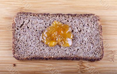 Jam on rye bread