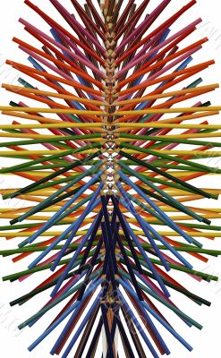 Many pencils forming a tangle