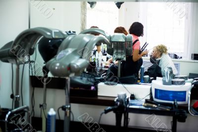 Bride for the wedding in the barbershop