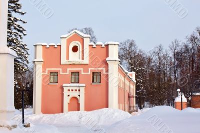 Red old-time building 