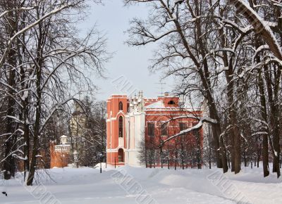 Landscape with old-time palace