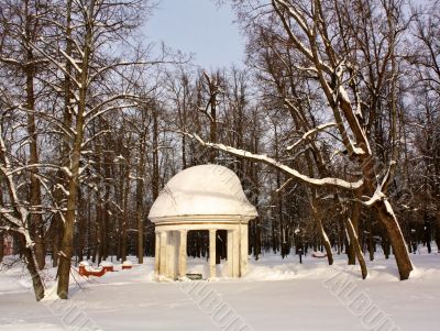 Old-time gazebo  with colonnade 