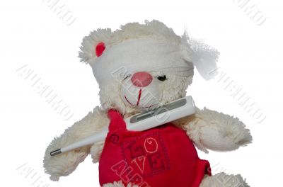 Teddy bear and a thermometer