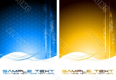 Two abstract tech banners