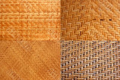 Woven rattan with natural patterns.