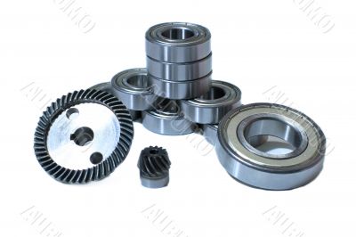 Many bearings of different sizes together. 