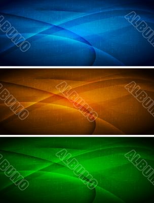 Set of abstract wavy banners