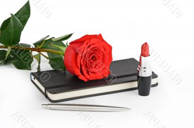Rose and notebook