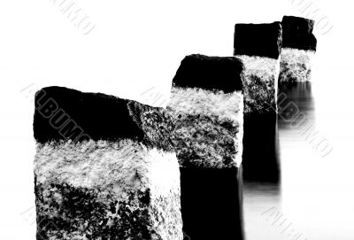 Limitation stones in the river Limitation stones in the river