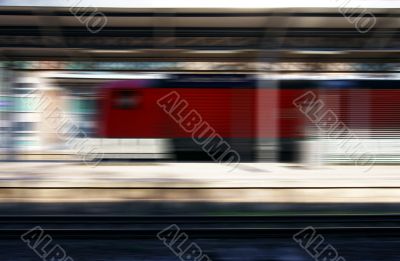 Train in the railway station abstract