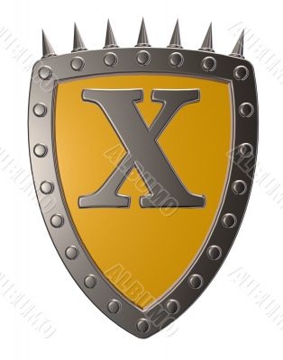 shield with letter x