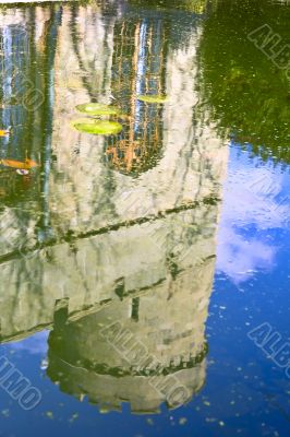 Reflection of the ancient tower