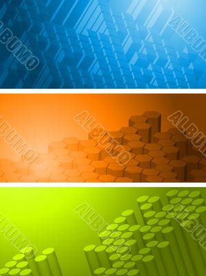 Technical vector banners collection