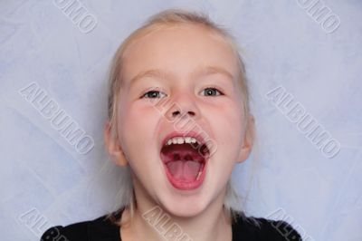 Girl with smile and open mouth