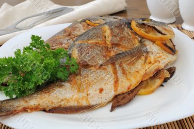 Baked fish with lemon Dorado