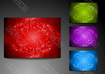 Set of grunge bright backdrops