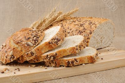 Whole wheat bread with grains