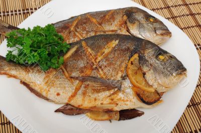 Baked fish with lemon Dorado