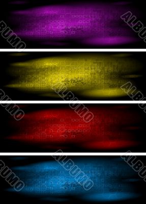 Set of colourful tech banners