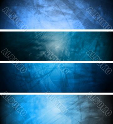 Blue textural backgrounds set