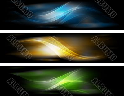 Abstract glowing banners collection