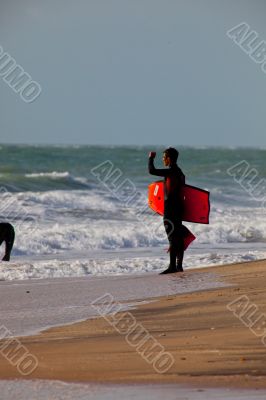 Bodyboader and surfer Bodyboader and surfer