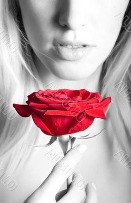 Woman with a rose