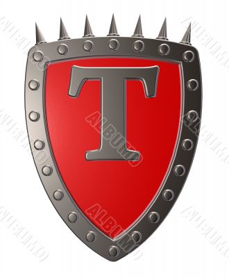 shield with letter t