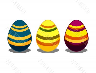easter eggs with stripes art