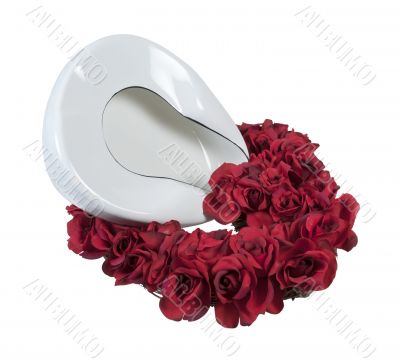 Bed Pan in a Bed of Roses