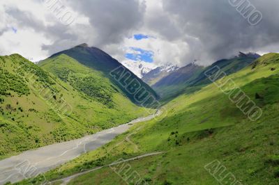 Caucasus green mountains