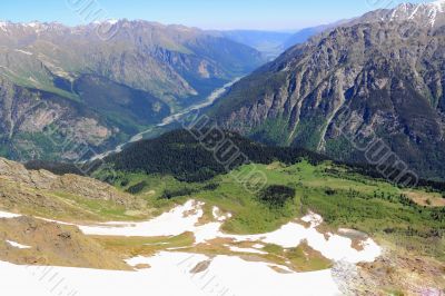 Caucasus green mountains