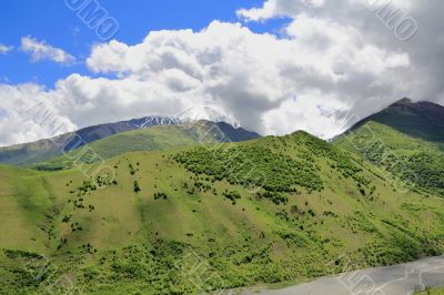 Caucasus green mountains