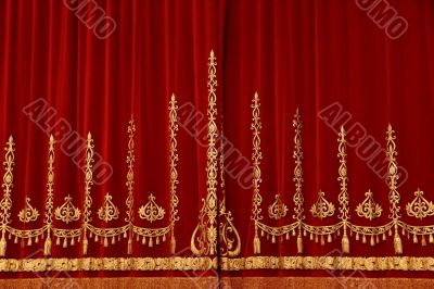 Theatrical red curtain 