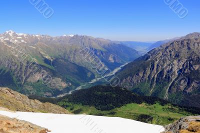 Mountains in Caucasus region in Russia