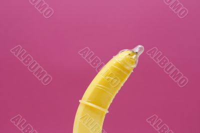 Banana wearing condom