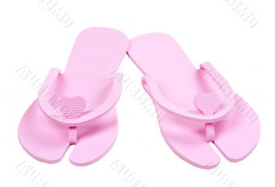 Summer colourful shoes on white