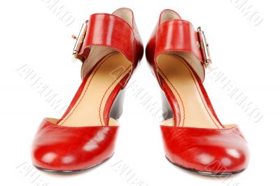 Fashionable women`s red shoes