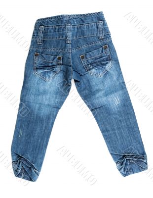 blue denim trousers