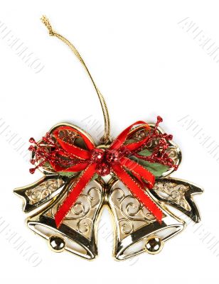 Christmas ornament, golden bells