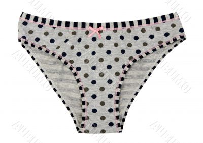 Grey Women`s panties with polka dots