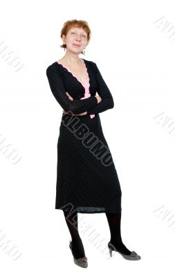 Portrait of middle-aged woman in the studio