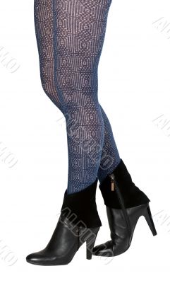 shapely female legs in pantyhose and shoes