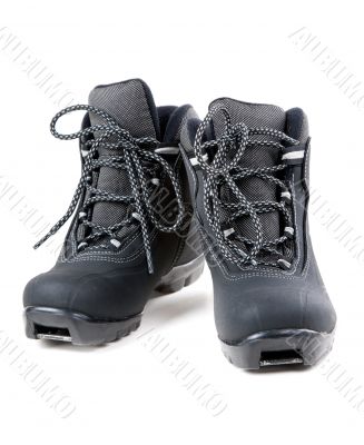 A pair of cross country ski boots A pair of cross country ski boots