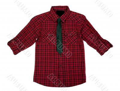 Checkered shirt and tie