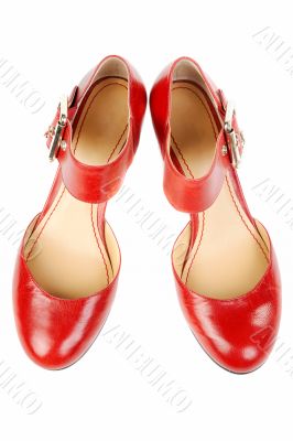 Fashionable women`s red shoes