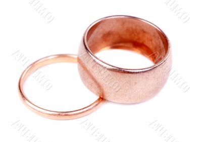 Two old gold wedding ring